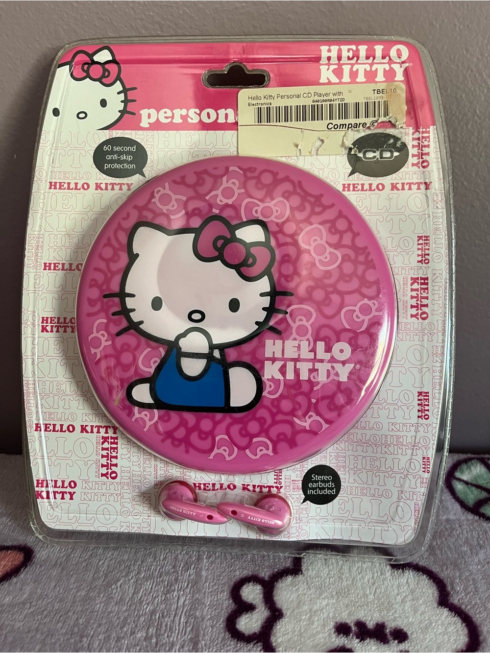 Hello Kitty Pink Personal CD Player with Matching Earbuds